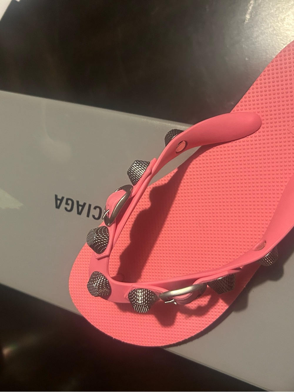 Balenciaga Pink Studded Women's Sandals